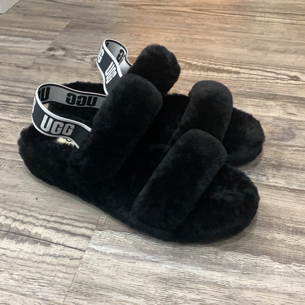 New UGG Black Oh Yeah Slide Slippers